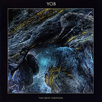 Yob-"The Great Cessation" Double LP, Electric Blue with Mustard Yellow Moonphase Circles & Cyan Blue & Silver Splatter Vinyl